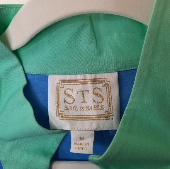 Sail to Sable Marine Blue and Cabbage Color Block Shift Dress M - Picture 5 of 6